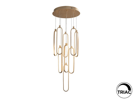 Lámpara de techo colgante Schuller Colette 9 luces oro rosa 3000K Ø50cm ambiente