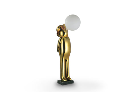 Lámpara de pie escultura bolas Schuller Mr Bubble 1 luz oro brillo 3000K 82cm ambiente