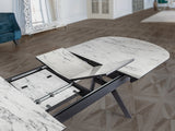 Mesa de comedor Schuller Antea negro y blanco extensible 206x78cm vista 2