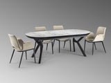 Mesa de comedor Schuller Antea negro y blanco extensible 206x78cm vista 3