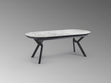 Mesa de comedor Schuller Antea negro y blanco extensible 206x78cm vista 4