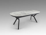 Mesa de comedor Schuller Antea negro y blanco extensible 206x78cm vista 5