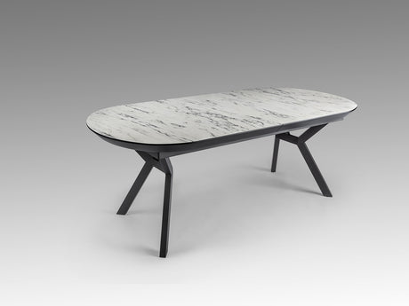 Mesa de comedor Schuller Antea negro y blanco extensible 206x78cm vista 5