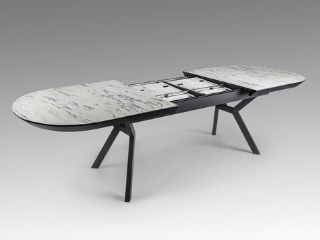 Mesa de comedor Schuller Antea negro y blanco extensible 206x78cm vista 6