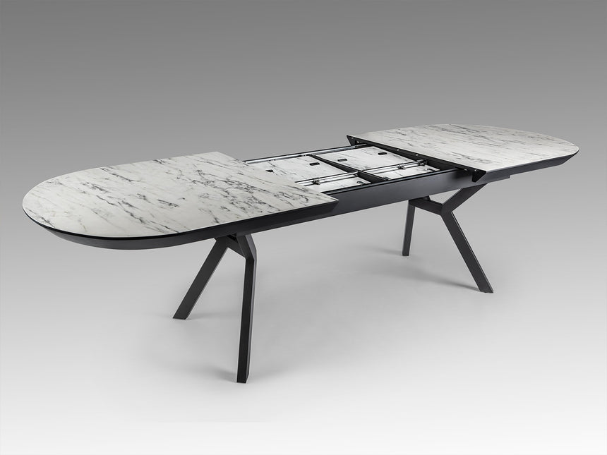 Mesa de comedor Schuller Antea negro y blanco extensible 206x78cm vista 6