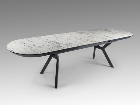 Mesa de comedor Schuller Antea negro y blanco extensible 206x78cm vista 7