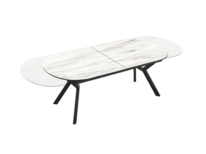 Mesa de comedor Schuller Antea negro y blanco extensible 206x78cm ambiente