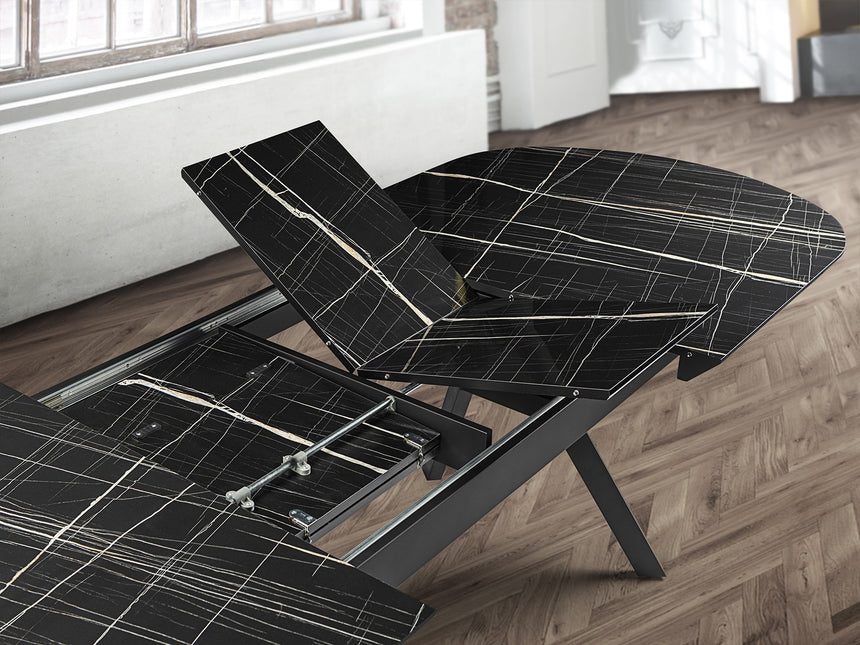 Mesa de comedor Schuller Antea negro extensible 206x78cm vista 2