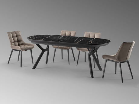 Mesa de comedor Schuller Antea negro extensible 206x78cm vista 3