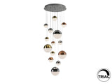 Lámpara de techo colgante Schuller Sphere grande cobre y latón regulable con mando 793258D ambiente