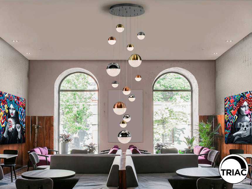 Lámpara de techo colgante Schuller Sphere grande cobre 