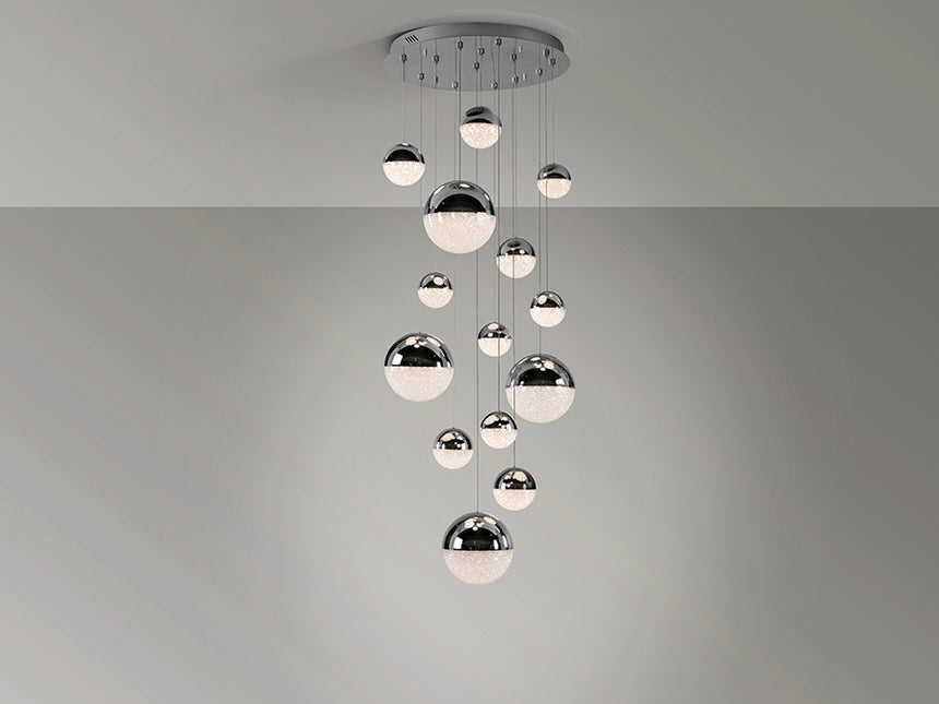 Schuller Sphere Lámpara de techo colgante 14 luces cromo D60 dimable 793269D