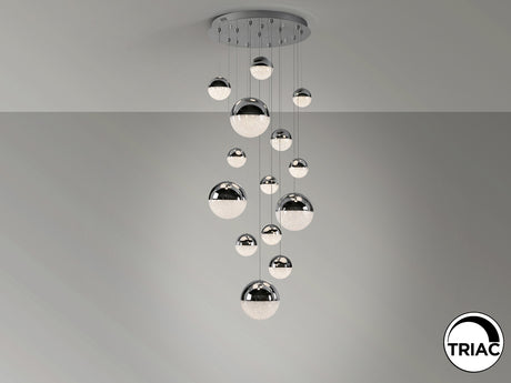Lámpara de techo colgante bolas Schuller Sphere grande 14 luces cromo 3000K regulable 793269D vista 4
