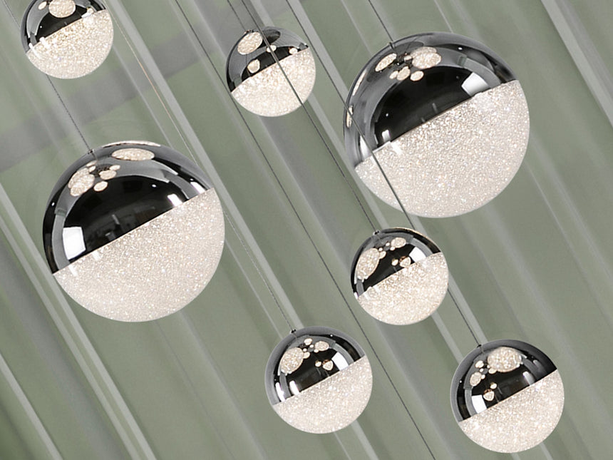 Lámpara de techo colgante bolas Schuller Sphere grande 14 luces cromo 3000K regulable 793269GD vista 2