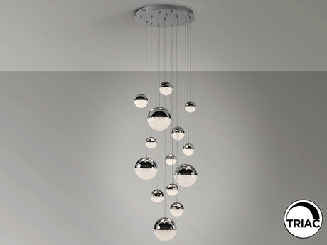 Lámpara de techo colgante bolas Schuller Sphere grande 14 luces cromo 3000K regulable 793269GD vista 3