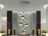 Lámpara de techo colgante bolas Schuller Sphere grande 14 luces cromo 3000K regulable 793269GD