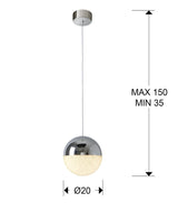 Schuller Sphere Lámpara de techo colgante cromo 793412