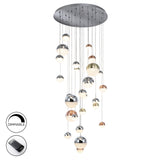 Schuller Sphere Lámpara de techo colgante 27 luces Ø80 cobre, latón satinado y cromo 793960D