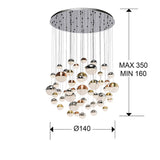 Schuller Sphere Lámpara de techo colgante LED 55 luces oro, bronce y cromo 794691B