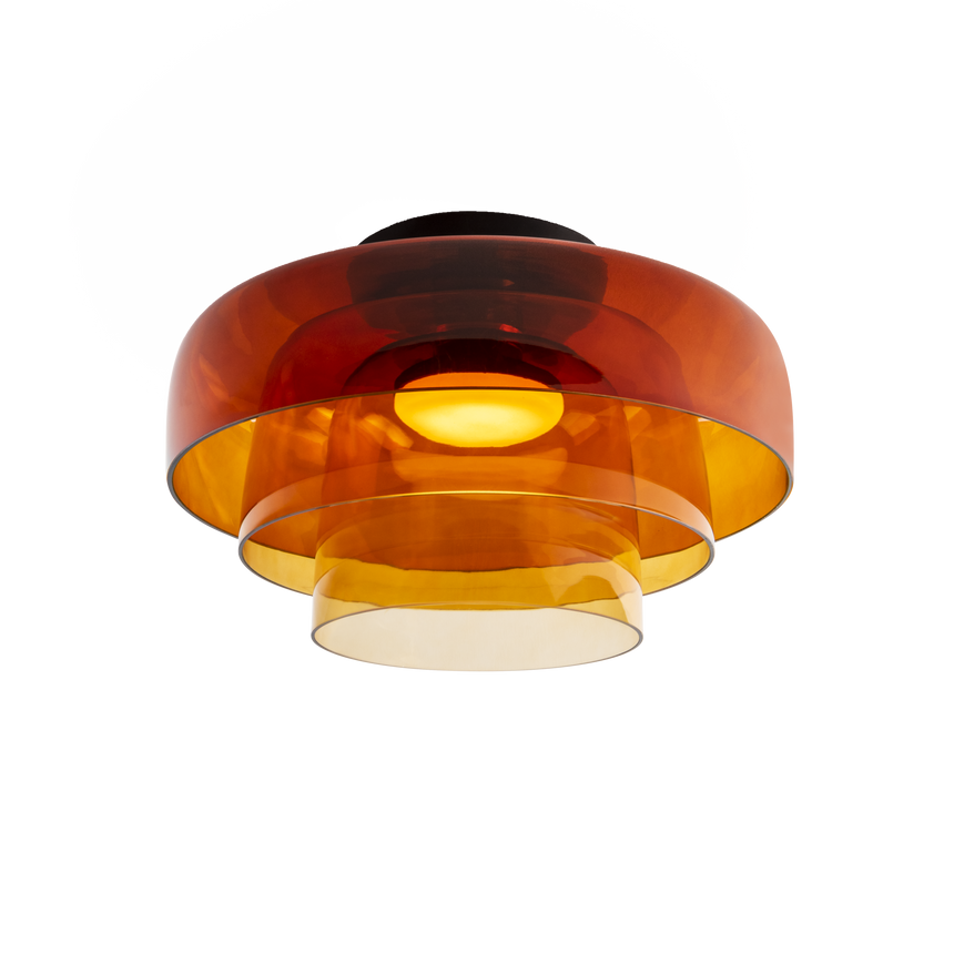 Plafón LedsC4 Levels Ceiling LED 3 luces negro ámbar CCT regulable DALI 15-A142-05-15