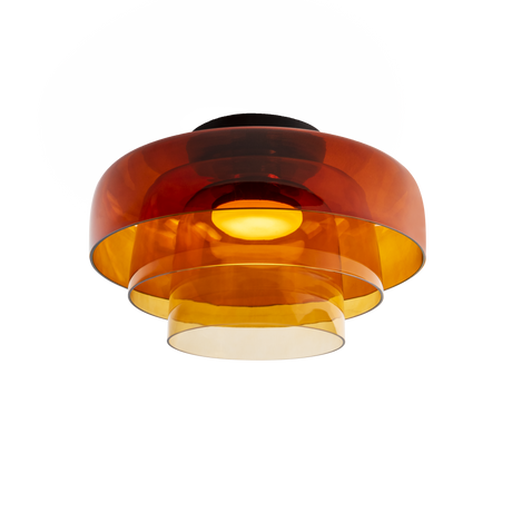 Plafón LedsC4 Levels Ceiling LED 3 luces negro ámbar CCT regulable Ø42+Ø32+Ø22cm 15-A136-05-15
