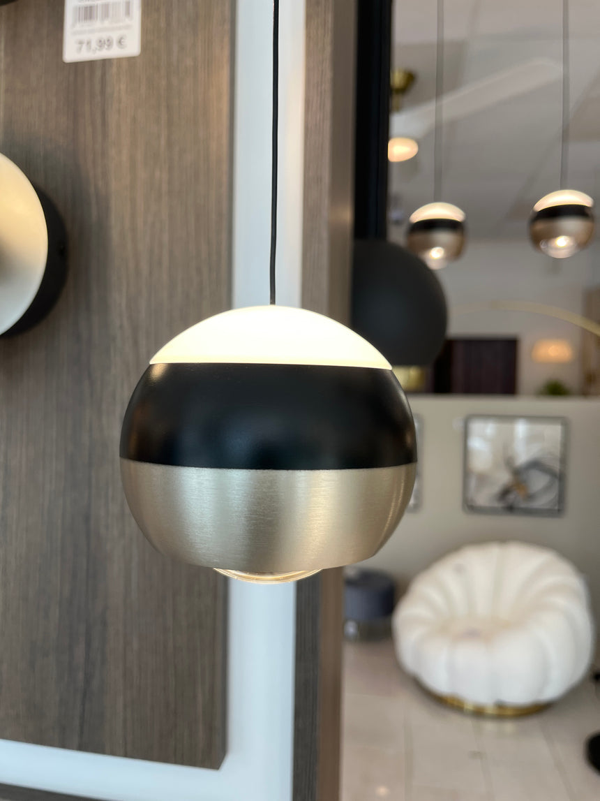 Lámpara de techo colgante Trio Orbit LED níquel mate regulable arriba y abajo 195cm 344410107