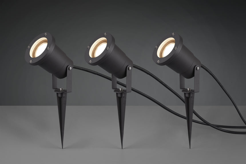 Foco de exterior Trio Ubangi 3 luces antracita IP65 9,5cm 800260342