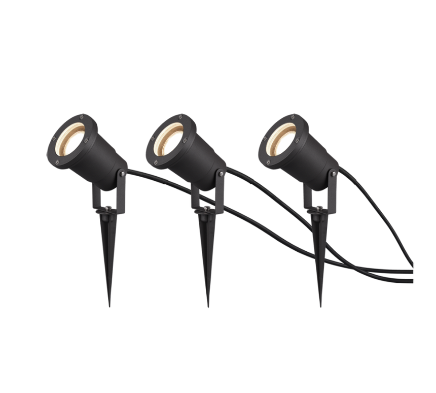 Foco de exterior Trio Ubangi 3 luces antracita IP65 9,5cm 800260342