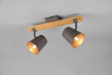 Foco Trio Bell 2 luces níquel antiguo 42,5cm 8