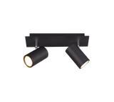 Foco Trio Marley 2 luces negro mate 8