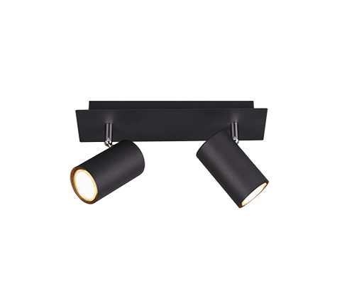 Foco Trio Marley 2 luces negro mate 8
