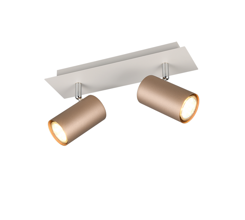 Foco Trio Marley 2 luces marrón café 802400265