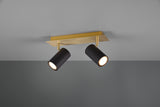 Foco Trio Marley 2 luces negro y dorado 8