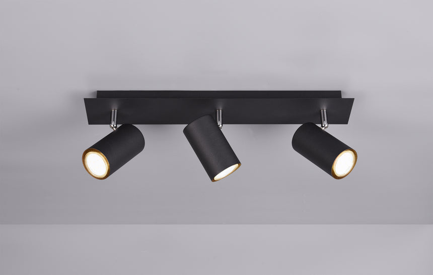 Foco Trio Marley 3 luces negro mate 48cm 8
