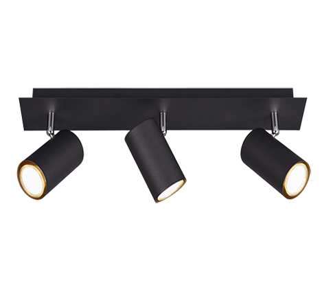 Foco Trio Marley 3 luces negro mate 48cm 8