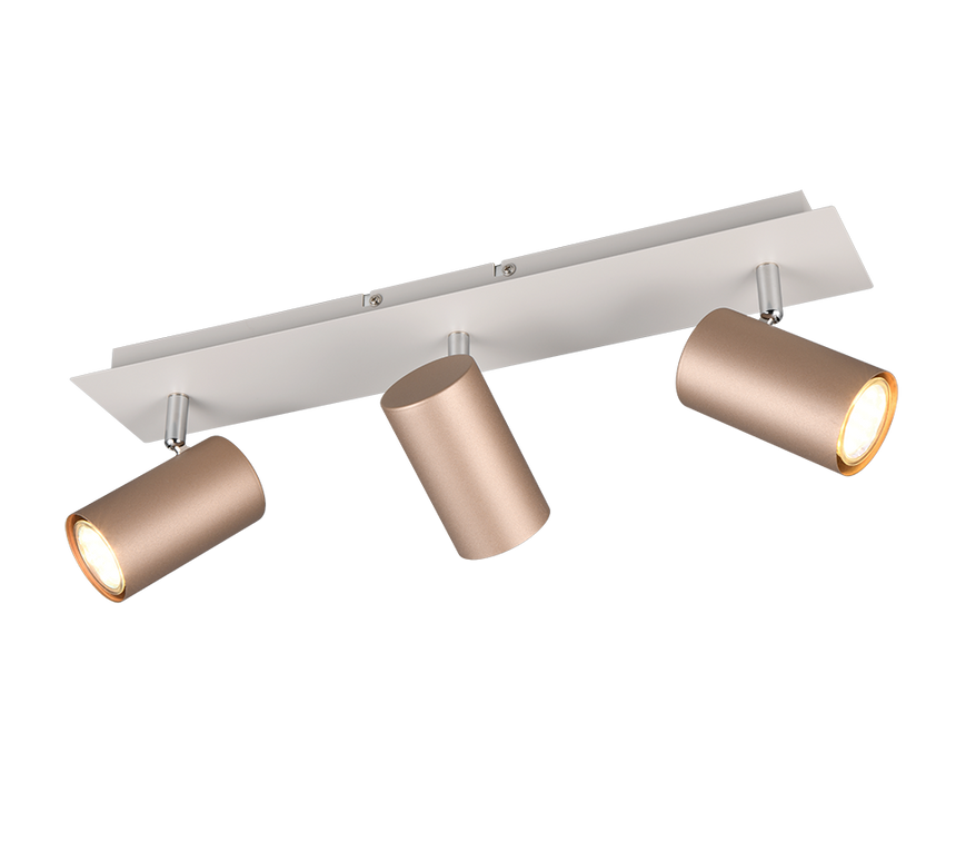 Foco Trio Marley 3 luces marrón café 48cm 802400365