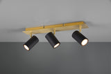 Foco Trio Marley 3 luces negro y dorado 48cm 8