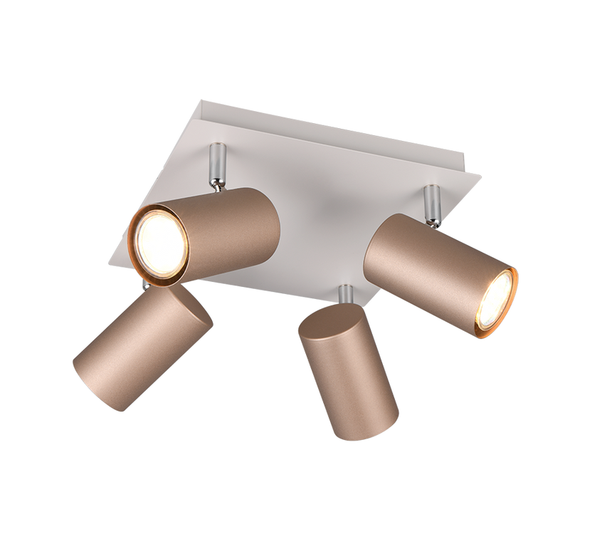 Foco Trio Marley 4 luces marrón café 802430465