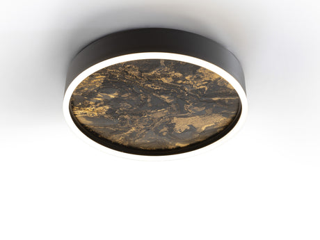Plafón Schuller Stone LED negro y gris CCT Ø40cm ambiente