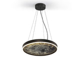Lámpara de techo colgante Schuller Stone negro y gris CCT Ø60cm ambiente