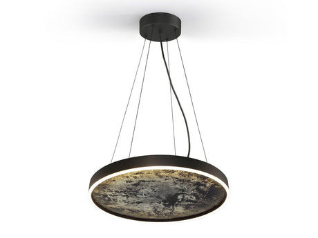 Lámpara de techo colgante Schuller Stone negro y gris CCT Ø60cm ambiente