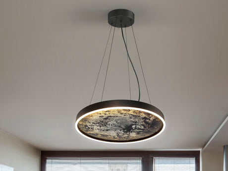 Lámpara de techo colgante Schuller Stone negro y gris CCT Ø60cm 803267