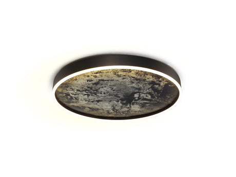 Plafón Schuller Stone LED negro y gris CCT Ø60cm ambiente