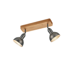 Foco Trio Delhi 2 luces níquel antiguo 33cm 8