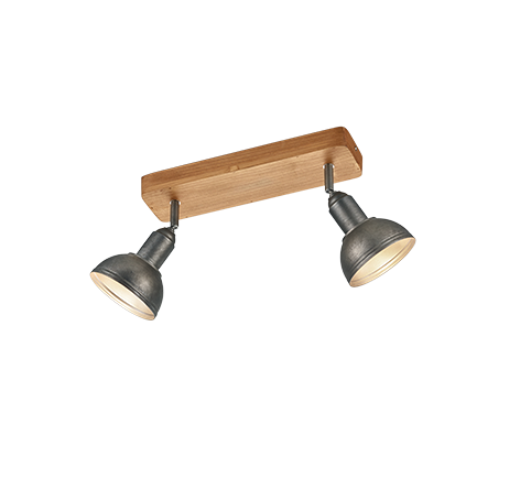 Foco Trio Delhi 2 luces níquel antiguo 33cm 8