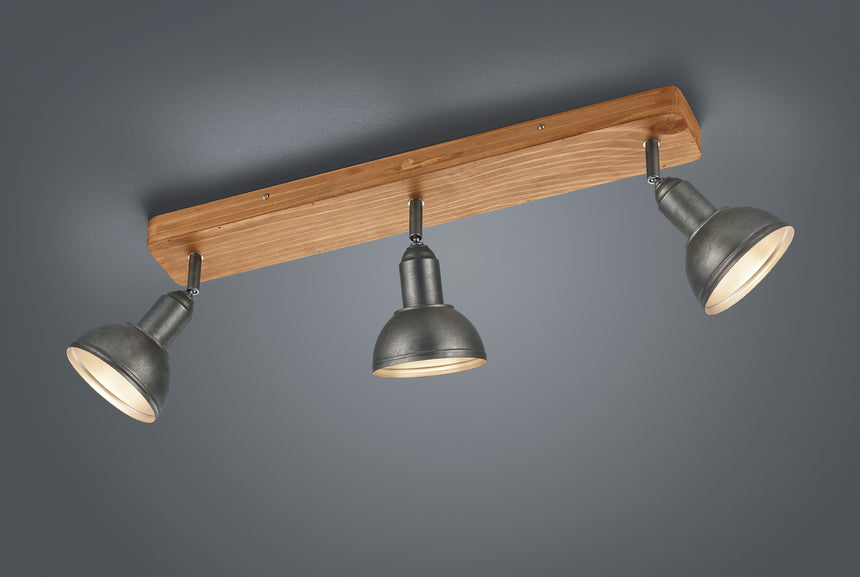 Foco Trio Delhi 3 luces níquel antiguo 58cm 8