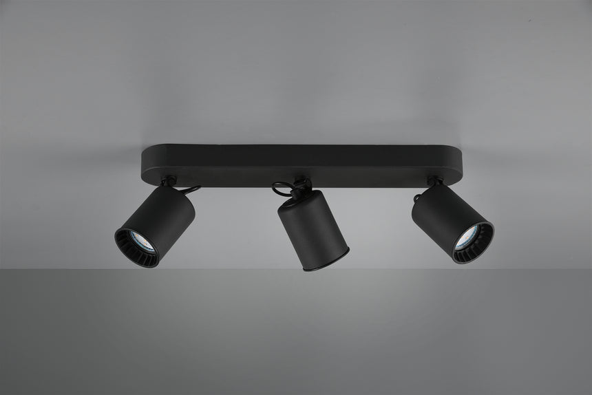 Foco Trio Pago LED negro mate 3000K 41cm 803500332