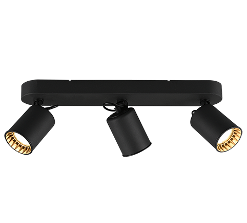 Foco Trio Pago LED negro mate 3000K 41cm 803500332