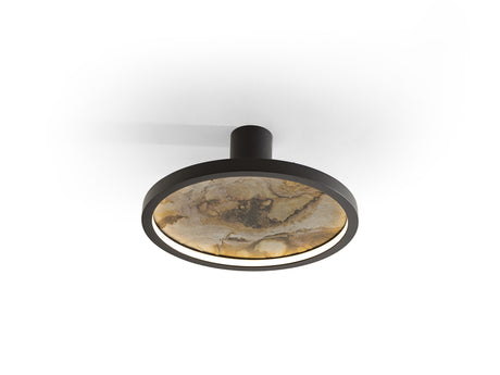 Plafón/Aplique de pared Schuller Stone LED negro y gris CCT Ø32cm ambiente
