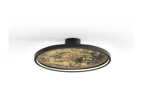 Plafón/Aplique de pared Schuller Stone LED negro y gris CCT Ø61cm ambiente